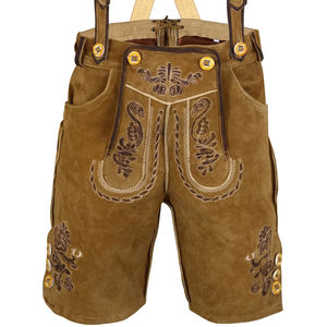 Nuevos pantalones bávaros Trachten Lederhose personalizados, pantalones Lederhosen de cuero auténtico cortos - Product Image 1