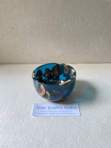 Cuenco de madera de acacia con vidrio de resina para postres, ensaladera creativa, cuenco de madera decorativo, decoración de boda para el hogar y la cocina - Product Image 4