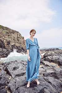 Perfectamente hecho lindo mujeres Casual elegante personalizado A-line largo Maxi vestido Casual indio desgaste largo Maxi vestidos diseñador ropa conjunto - Product Image 5