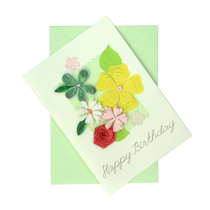 Tarjeta de felicitación de papel ecológico Quilling-Impresionante diseño cuadrado hecho en Vietnam Precio-Material de papel buena tarjeta - Product Image 5