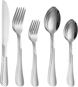 Ustensiles de cuisine ensemble de couverts en acier inoxydable entièrement en métal design argent outils de couverts finition brillante conception couverts ensemble de couverts - Product Image 2