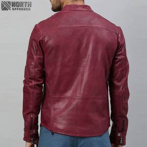 Veste en cuir pour hommes de couleur unie au design personnalisé pour l'hiver Streetwear à col montant avec veste en similicuir de style 2025 - Product Image 2