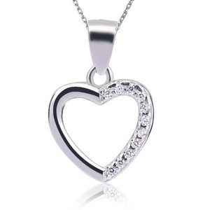 NOVAMART Fine Arihant Gems & Jewels' Stylish Silver 925 Heart Design Pendant with Zircon Women's <b>Gift</b> Wholesale Export - Product Image 1