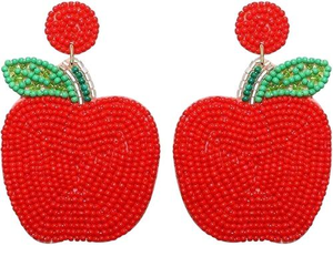 Pendiente de nuevo diseño de lápiz y corazón de moda con bordado de cuentas hecho a mano en multicolor para mujeres elegantes - Product Image 3