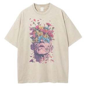 เสื้อยืดลายวินเทจสไตล์แวนโก๊ะสำหรับผู้ชายรุ่นเฮฟวี่เวทเสื้อทอแบบพรีเมี่ยมเสื้อยืดกราฟิกดอกไม้ใหม่ - Product Image 4