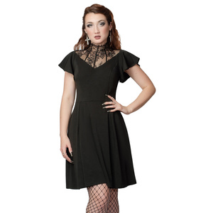 OEM Retro manga corta Flutter Patchwork cuello A-Line verano Vintage vestidos de <span class=keywords><strong>encaje</strong></span> de las señoras - Product Image 1