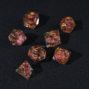 ชุดลูกเต๋าเรซิ่นทรงหลายเหลี่ยมสมัยใหม่ 7 ชิ้น ทนทาน เป็นมิตรกับสิ่งแวดล้อม ผิวเรียบเนียน สำหรับเล่นเกม Tradebyd - Product Image 4