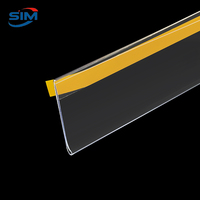 Tira de PVC Autoadhesiva Transparente/Blanca/Negra SIM JC-10 para Exhibición de Precios en Estantes de Supermercado, Longitud de 1000 mm