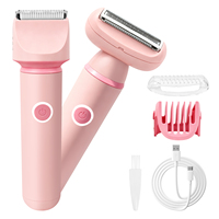 Rasoir corporel 2 en 1 pour femmes, tondeuse électrique rechargeable, épilateur pour le bikini et les aisselles, étanche IPX7