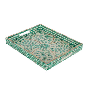 Plateau de service indien fait à la main en incrustation d'os personnalisé de différentes couleurs MEILLEURE VENTE PLATEAU DE SERVICE EN incrustation d'os NEW BONE INLAY - Product Image 4