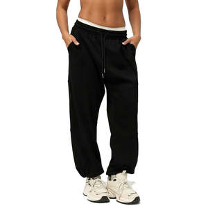 Pantalones de chándal holgados de rizo en blanco de gran tamaño con logotipo personalizado para mujer, pantalones de chándal informales para mujer, pantalones de chándal deportivos para mujer, servicio OEM - Product Image 4