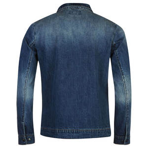 Chaqueta de mezclilla azul acolchada de manga larga con cierres de gran tamaño personalizados, chaqueta de invierno vaquera vintage personalizada OEM para hombre - Product Image 2