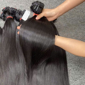 Cheveux lisses de haute qualité du Vietnam, ondulés naturels, Remy vierges, 1B, grande longueur, tissage professionnel à la machine - Product Image 4