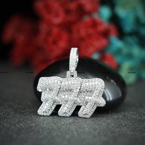 VVS Moissanite Round Cut Diamond Number Pendant 925 Sterling <b>Silver</b> Iced Out Double <b>Layer</b> Wedding Pendant for Men & Women - Product Image 2