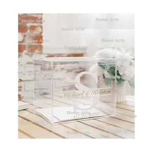 Boîte à cartes de mariage en acrylique de qualité supérieure, design fantastique, forme carrée, taille personnalisée, boîte à cartes pour enveloppes - Product Image 4