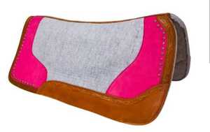 Almohadilla de sillín occidental de fieltro de lana de Nueva Zelanda, diseño de parche de cuero marrón de primera calidad, forro polar, equitación duradera - Product Image 1