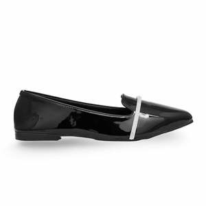 Escarpins noirs pour femmes WN0996 Chaussures de bureau à talons hauts avec fermeture à enfiler en cuir véritable Semelle intérieure Style cheville - Product Image 4