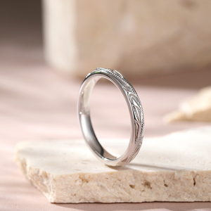 Jeulia Always & Forever Bague pour homme en argent sterling avec feuille sculptée unique - Product Image 5