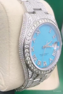 Reloj Mecánico Personalizado con Moissanita VVS, Pasa el Test de Diamantes, Engaste Hecho a Mano, Reloj de Pulsera de Lujo con Incrustaciones de Diamantes para Hombre - Product Image 2