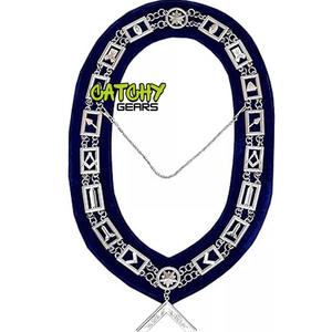 2025 gros maçonnique Regalia chaîne en métal colliers Logo de haute qualité brodé avec des paillettes décoration Offre Spéciale à bas prix - Product Image 1