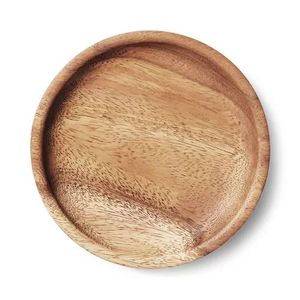 Juego de cuatro platos redondos de madera natural, base de plato de madera rústica para decoración de mesa de comedor estilo granja - Product Image 3