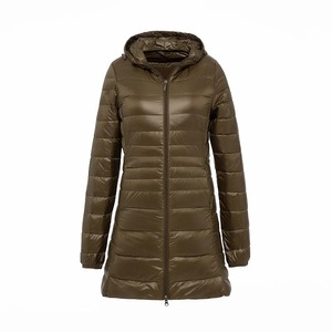 Sudadera con capucha delgada de longitud media cálida de invierno para mujer, Parkas con cremallera, chaqueta acolchada de manga larga, Color sólido hecho de algodón de piel de oveja - Product Image 3