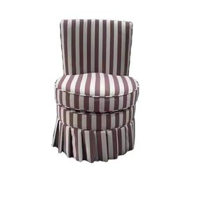 Fauteuil de salon vintage français en tissu à dossier rond, fauteuil d'appoint rembourré, chaises longues - Product Image 4