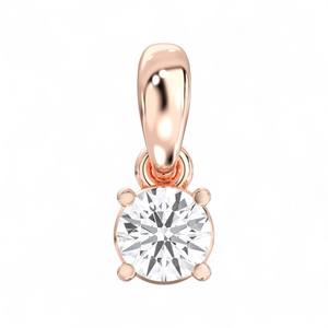 0.25 carat coupe ronde E-F/VVS-VS laboratoire cultivé diamant Prong Set Solitaire pendentif chaîne 18 pouces plaqué or femmes - Product Image 2