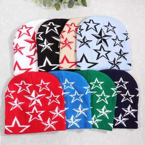 Gorro de Punto de Invierno, Suave y Cálido, con Diseño de Estrellas, Gorro de Punto Cómodo, Unisex, para Clima Frío, Transpirable, Diseño de Color Atrevido - Product Image 4