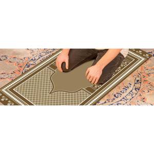 Alfombra de Oración Islámica Marrón: Alfombra de Adoración Espiritual Antideslizante, Alfombra Delgada No Tejida - Product Image 3