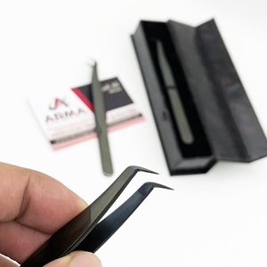 แหนบต่อขนตาปลอมแบบปลายสแตนเลสพลาสม่าสีดำสำหรับบูตเพิ่มวอลลุ่ม90องศา - Product Image 3