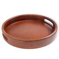 Bol de service polyvalent en bois de forme ronde fabriqué à la main fantaisie pour petit déjeuner collations soupe service plateau à salade pour cuisine à domicile