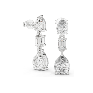 Boucles d'oreilles pendantes en diamant de laboratoire 5,6 CT, clarté VVS-VS, or 18 carats, 14 carats, 10 carats et argent 925, or rose, or jaune, or blanc et moissanite - Product Image 5