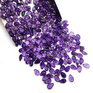 4x6mm naturel améthyste poire coupe pierre à facettes violet améthyste pierres précieuses en vrac perles pour la fabrication de bijoux au prix d'usine en vrac - Product Image 1