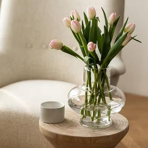 Jarrón de vidrio de borosilicato soplado a mano creativo moderno Premium PC colorido para decoración de boda en cama de estudio comedor - Product Image 4