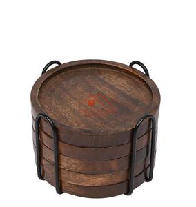 Posavasos de Madera Maciza Natural Cuadrados y Redondos, Precio al por Mayor, Artículos de Cocina Personalizados - Product Image 2