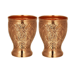 Mint Julep Cup Accessoires pour boissons en cuivre Lot de 2 fleurs en relief Bourbon Cocktail Moscow Metal Mule Kentucky, - Product Image 1
