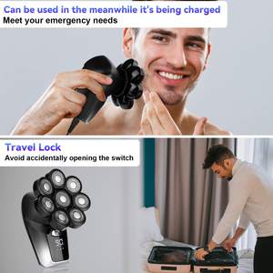 Kit de rasoir électrique rotatif pour homme, tondeuse à barbe, tondeuse à nez, sans fil, utilisation humide/sèche, triple lame, IPX7, pour le corps - Product Image 4