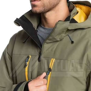 Veste de ski et de neige d'hiver pour hommes, haute visibilité, col à capuche chaud, coupe-vent, fermeture éclair, nouveauté, vente en gros - Product Image 3