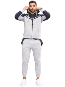 Ensemble de survêtement décontracté pour homme, veste et pantalon à capuche en molleton uni avec logo personnalisé, nouvelle collection 2026 - Product Image 2
