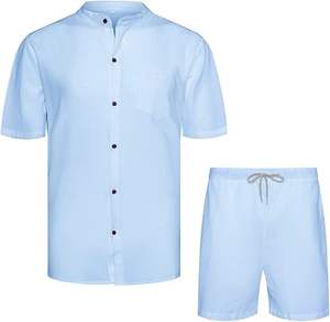 2025 Summer Two Piece Tracksuit Custom Chenille Embroidery Solid Color <b>Zip</b> <b>up</b> Short Sleeve Lapel <b>Shirt</b> and Shorts Set for <b>Men</b> - Product Image 1