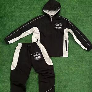 Chaqueta y pantalones Jogger Gym Sets Chándal Unisex Impresión Logo Chándal Trajes Calidad superior Personalizado Hombres Chándales Zip up Nylon - Product Image 5