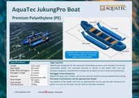 Bateau multifonctionnel JukungPro fabriqué en polyéthylène (PE) de qualité supérieure, adapté à la culture des algues