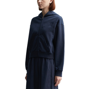 Sudadera con capucha y media cremallera con logotipo personalizado para mujer, Sudadera con capucha de lana de invierno informal deportiva en blanco, de alta calidad precio adecuado, fabricada en Pakistán - Product Image 2