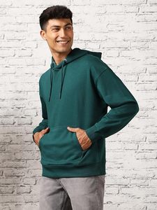 Sweat à capuche oversize en molleton thermique 100 % coton 400+ GSM pour homme, épaules tombantes, impression personnalisée par transfert thermique, fermeture éclair, couleur unie, hiver - Product Image 6
