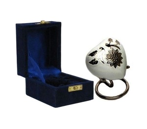 Laiton Crémation Coeur Souvenir Urne Gravé Pigeon Bleu Couleur Fournitures Funéraires Coeur Crémation Mémorial Cendres Urne - Product Image 6