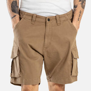 Pantalones cortos de carga informales 100% de algodón para hombre, Bermudas transpirables, patrón sólido a la moda, bolsillo de carga amigable para el entrenamiento, teñido liso - Product Image 6