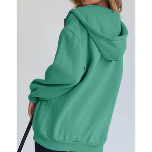 Sudadera con capucha Fulzip up Drop Shoulder de alta calidad con diseño personalizado para mujer sudadera de lana de algodón de gran tamaño - Product Image 5