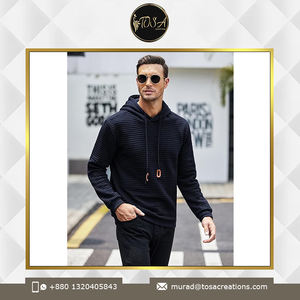 Nouvelle mode pour hommes sweat-shirt à capuche tricoté éponge gaufré haute qualité respirant vêtements d'hiver fabricant en gros fournisseur - Product Image 3