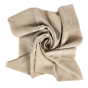 Nara Series Beige Hijab Écharpe Tenue À Manches Courtes Coton Casual Style Ethnique pour Femmes Musulmanes Printemps Adultes Prix Compétitif - Product Image 1